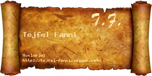 Tejfel Fanni névjegykártya