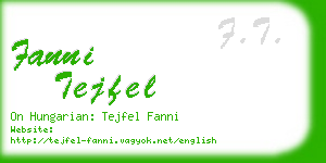 fanni tejfel business card
